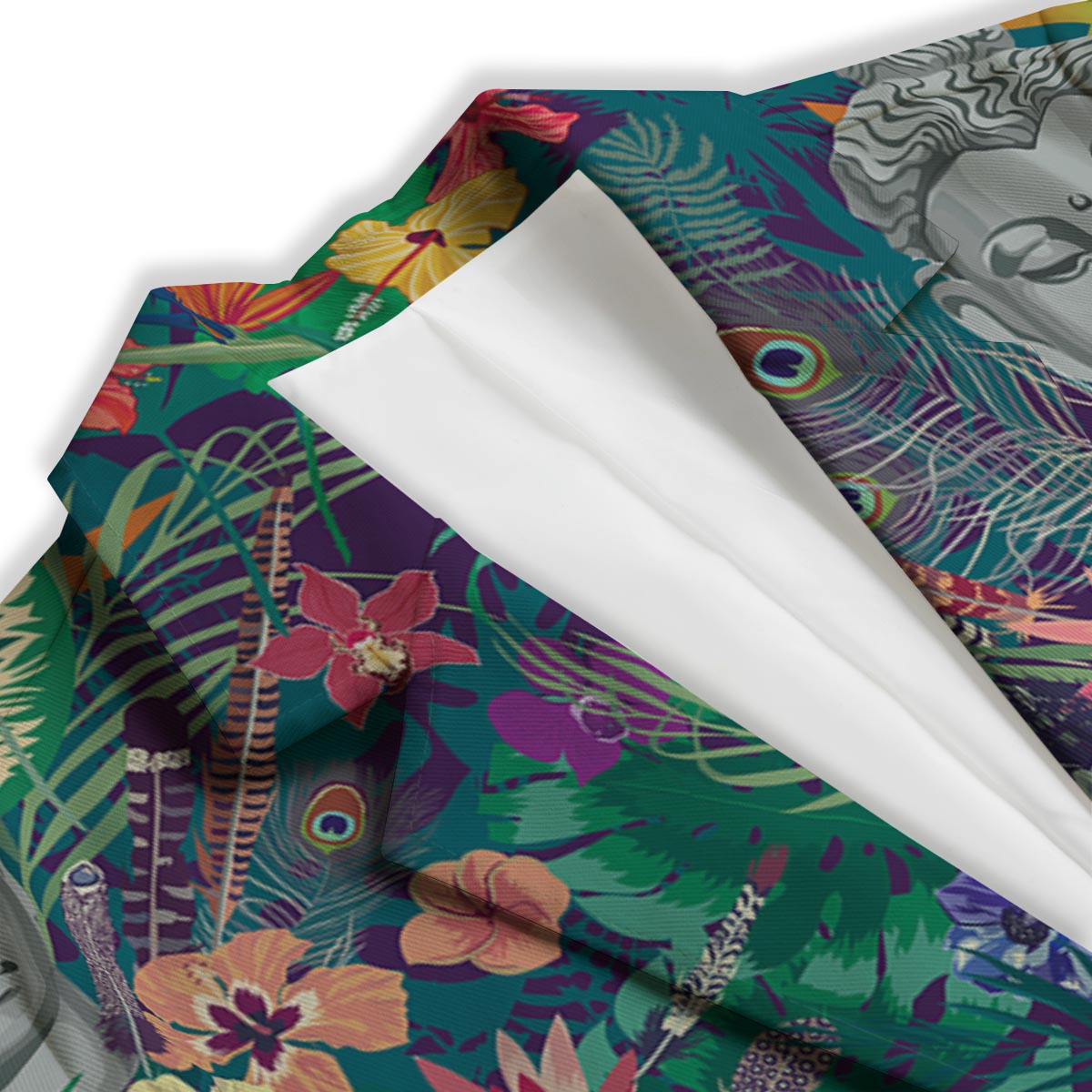 Buddha Tropical Print Pattern Women's Blazer-grizzshop