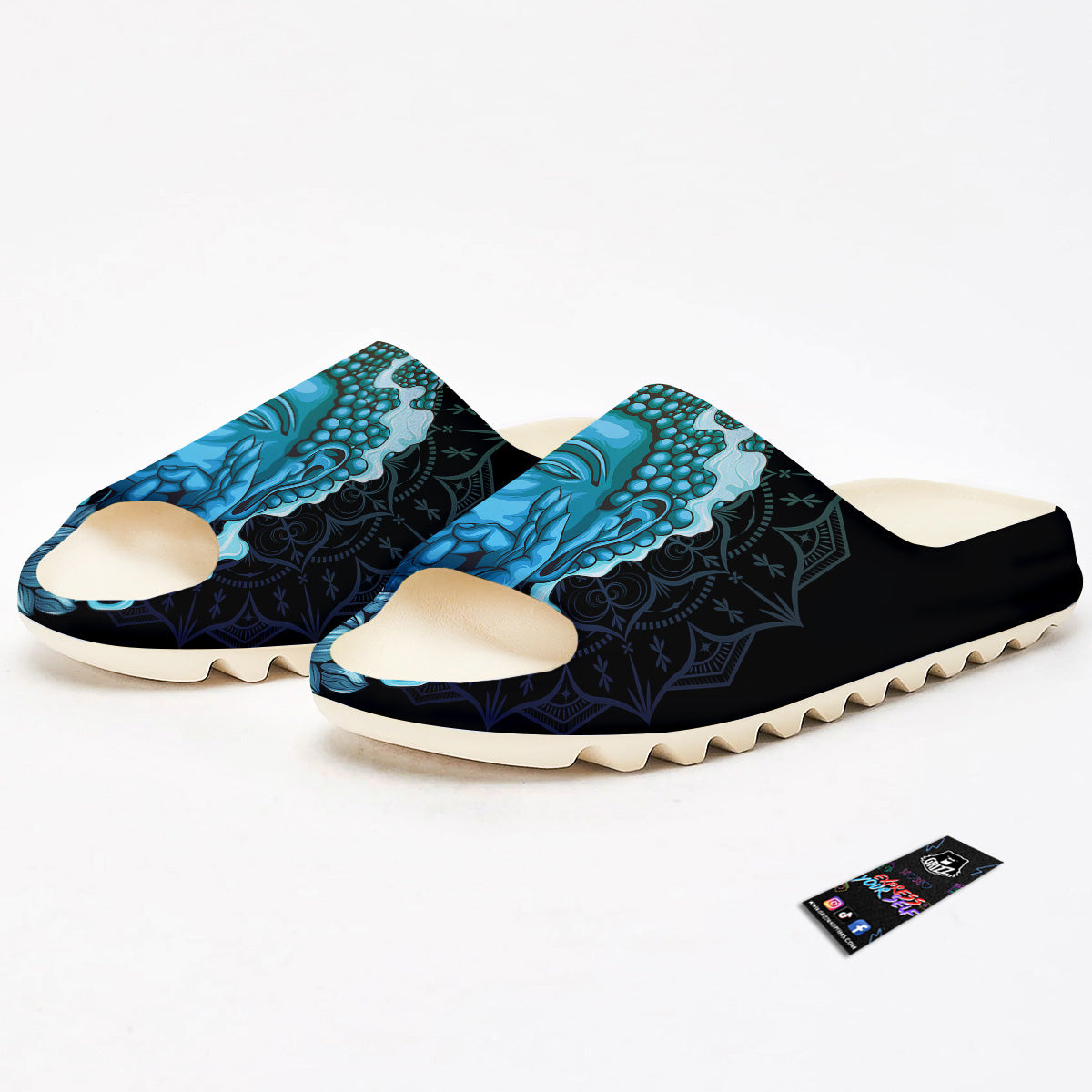 Buddha Blue Print Sandals-grizzshop