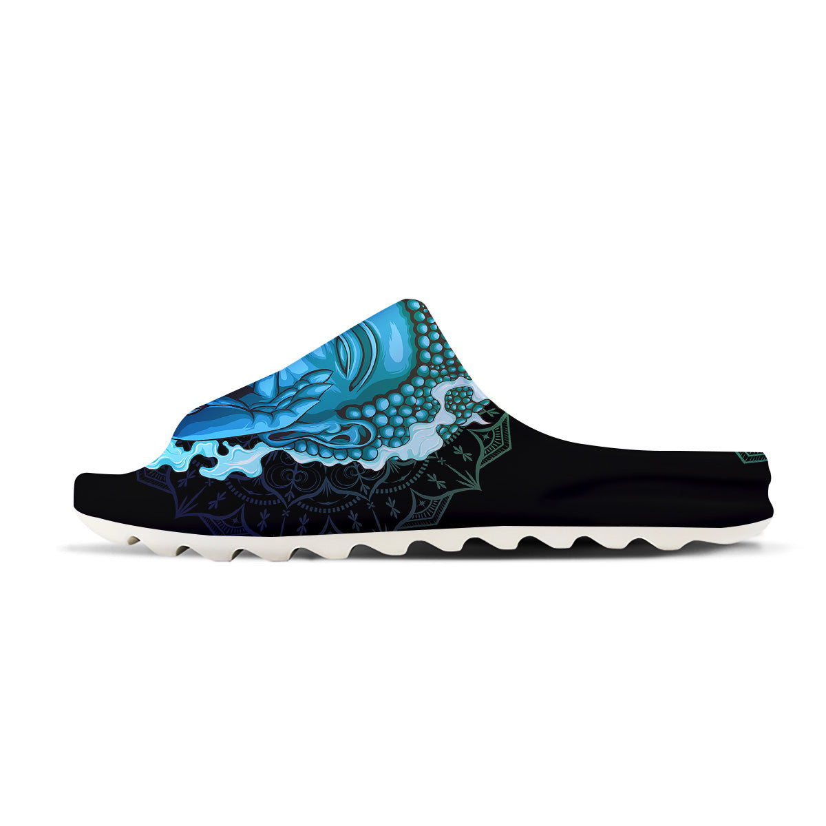 Buddha Blue Print Sandals-grizzshop