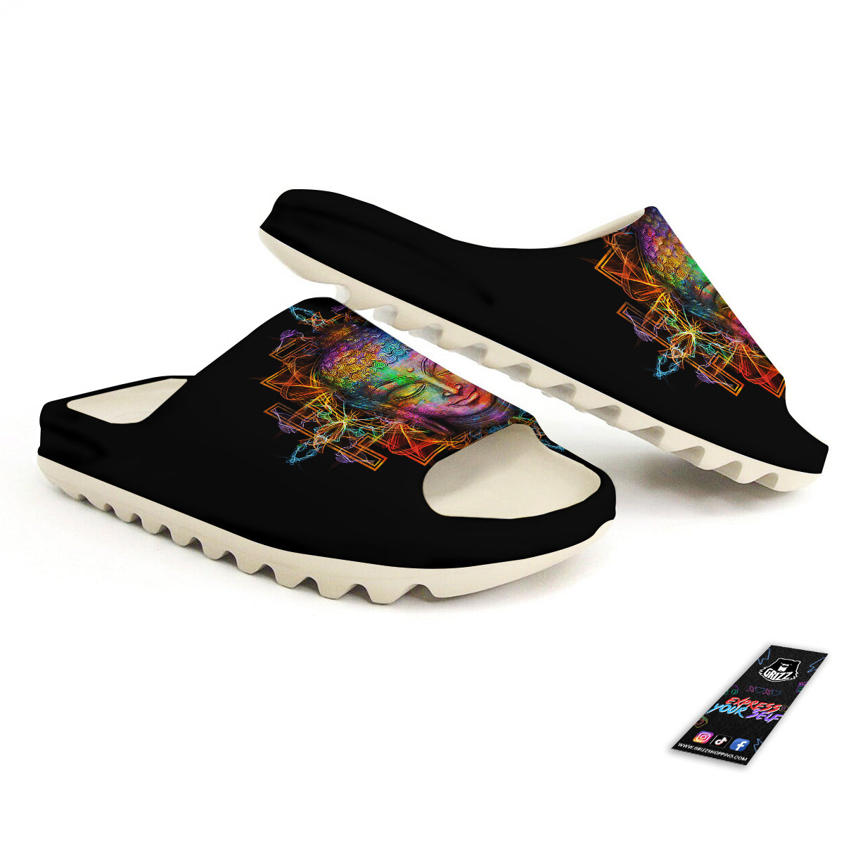 Buddha Colorful Print Sandals-grizzshop