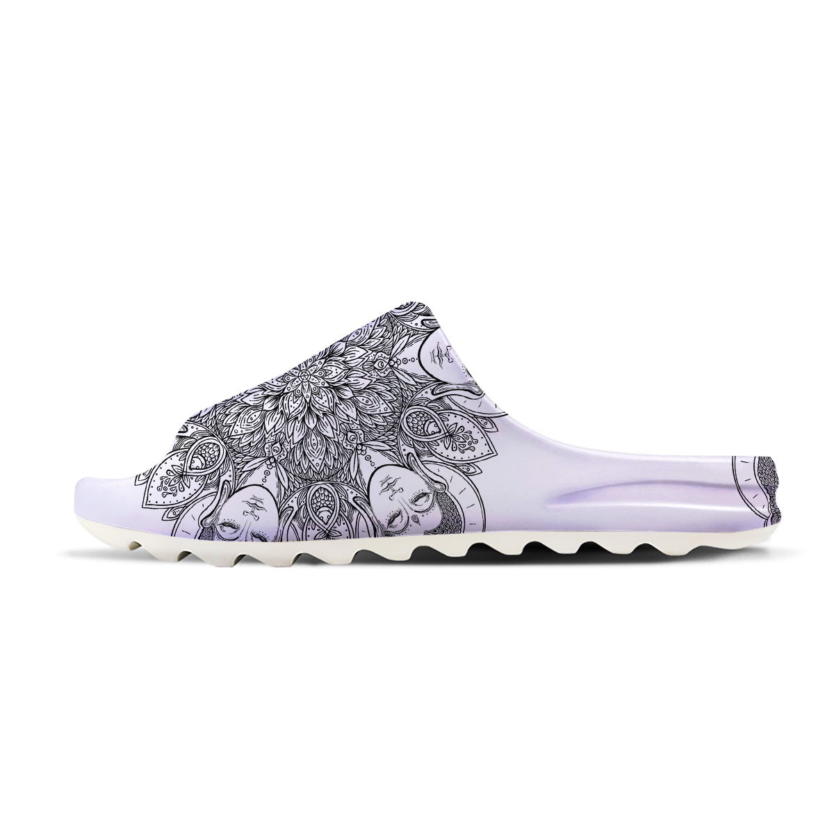 Buddha Face Ornate Mandala Print Sandals-grizzshop
