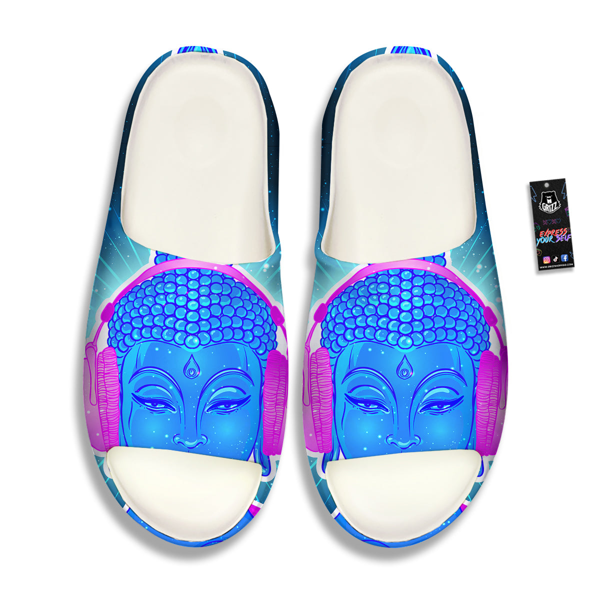 Buddha Psychedelic Print Sandals-grizzshop