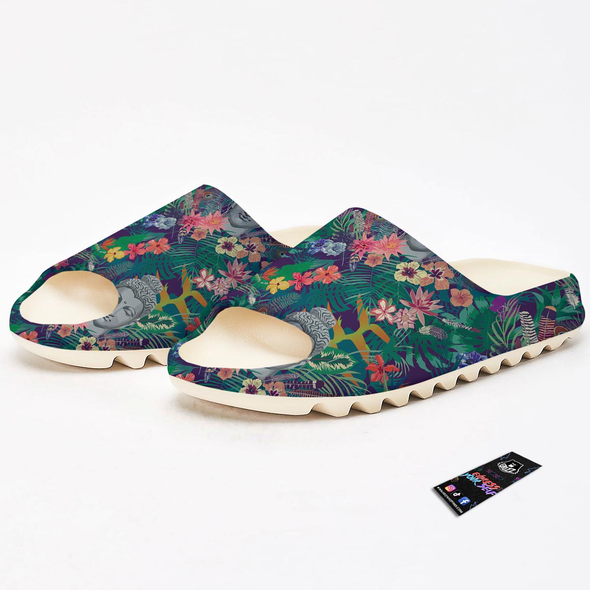 Buddha Tropical Print Pattern Sandals-grizzshop