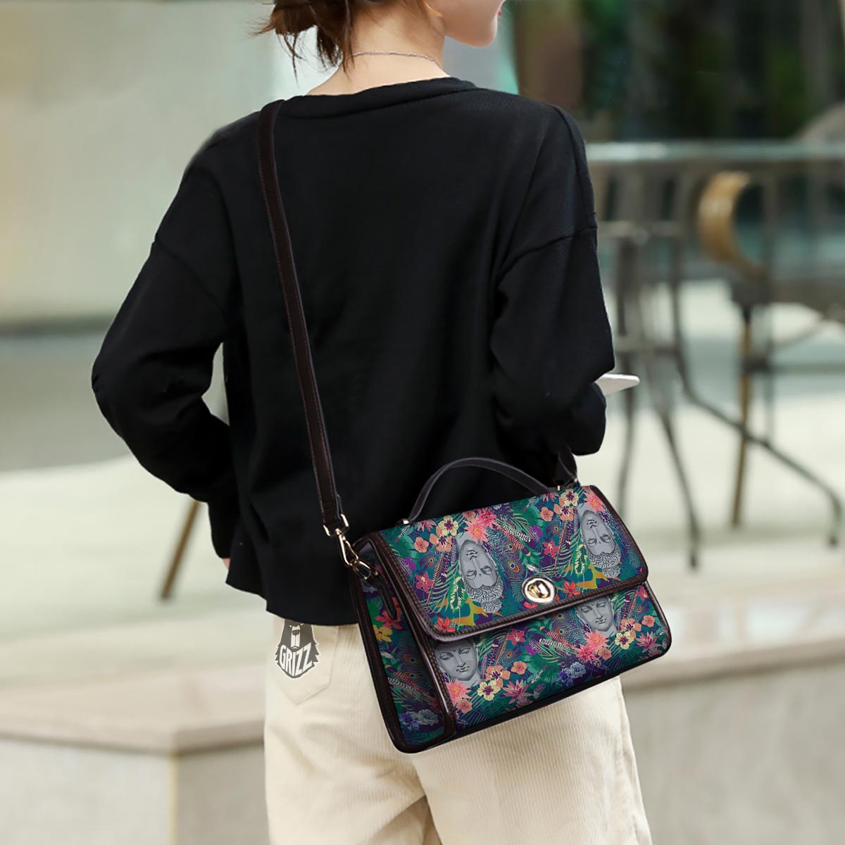 Buddha Tropical Print Pattern Women's Satchel Bag