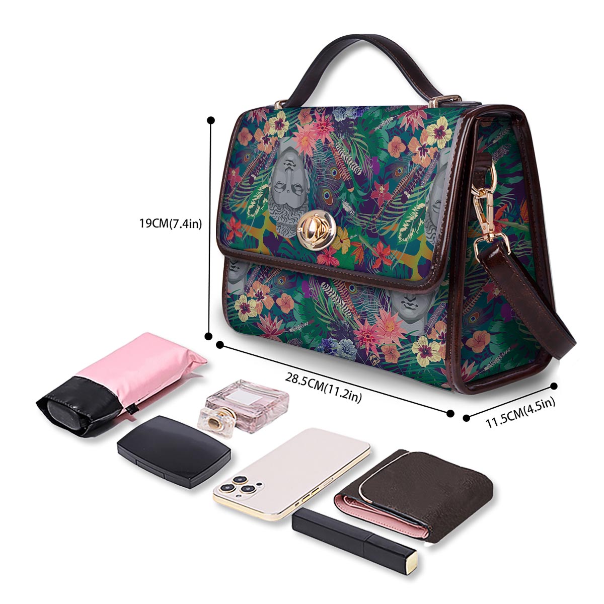 Buddha Tropical Print Pattern Women's Satchel Bag