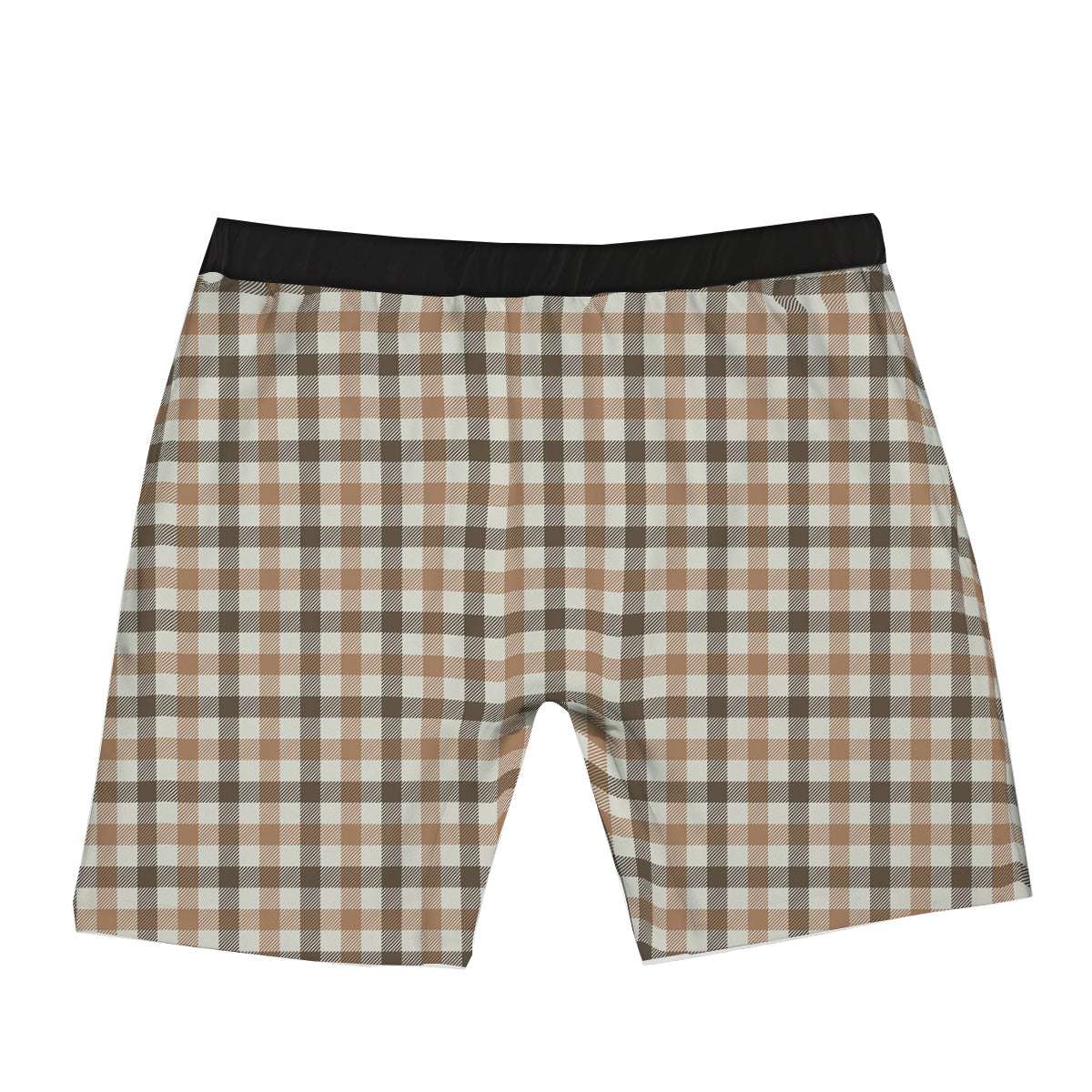 Buffalo Check Beige And Brown Print Boxer Briefs-grizzshop