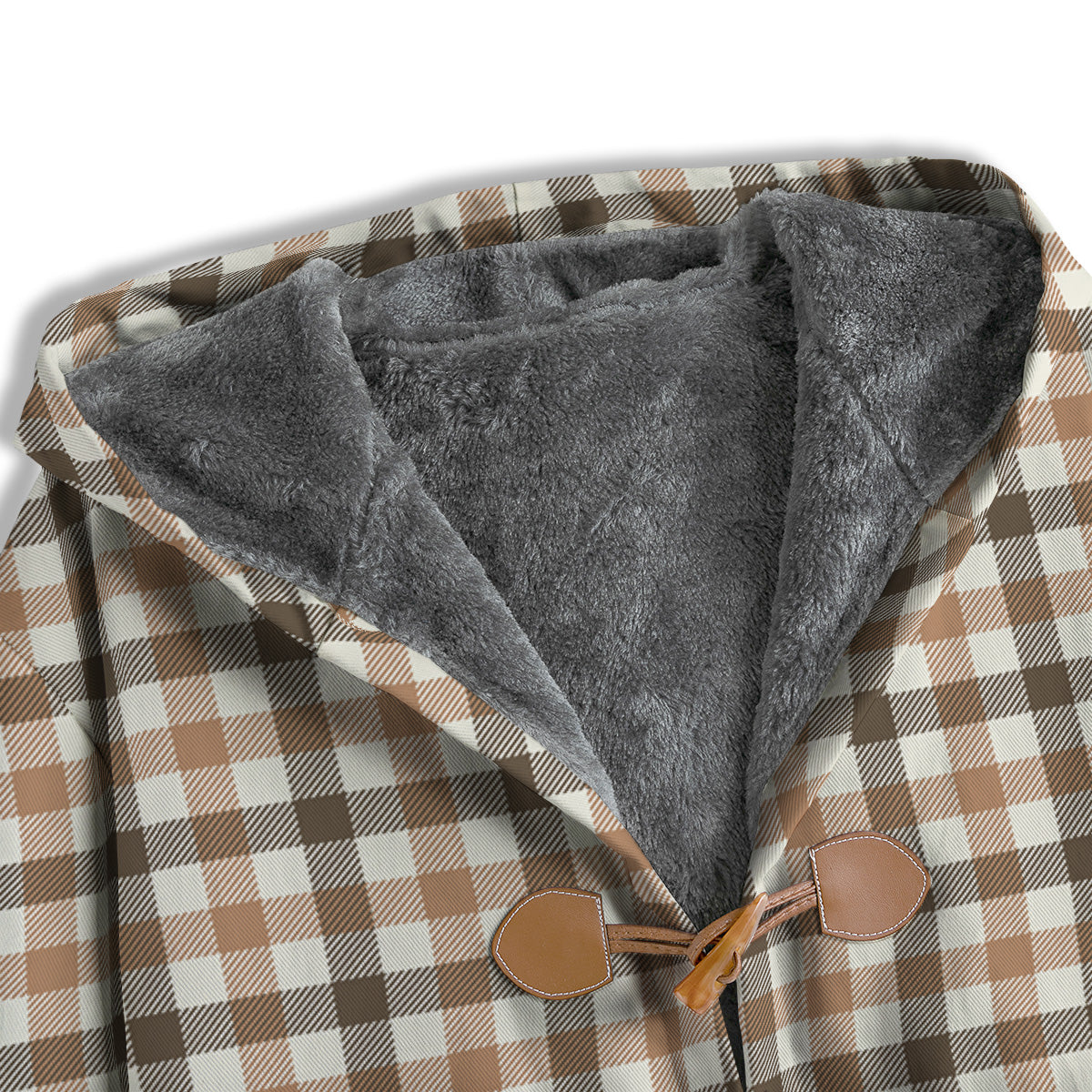 Buffalo Check Beige And Brown Print Men's Windbreaker Jacket-grizzshop