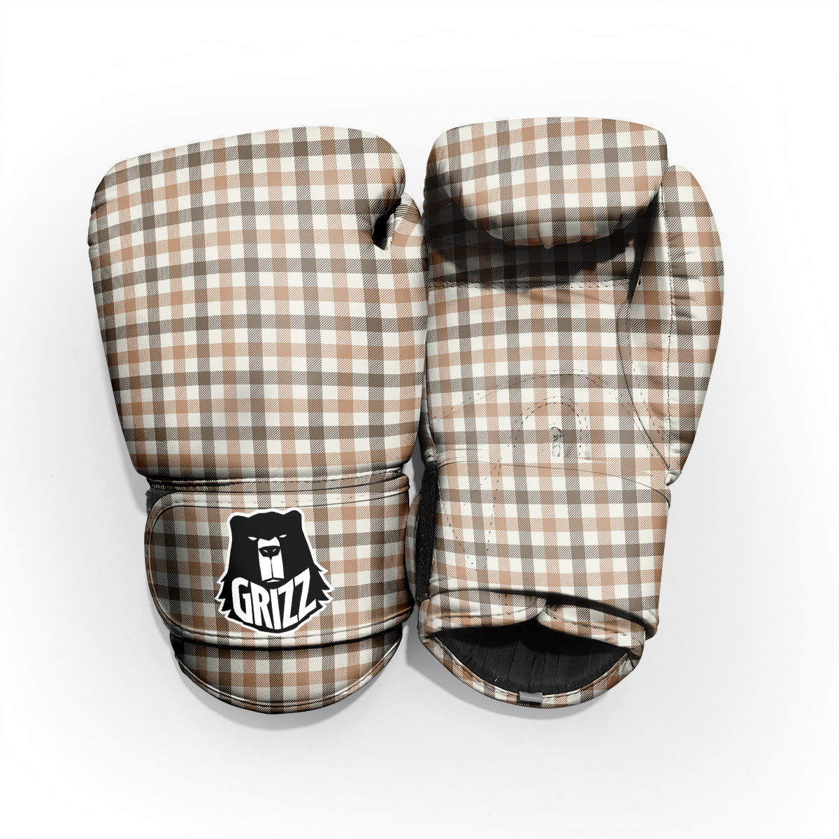 Buffalo Check Beige And Brown Print Pro Boxing Glove