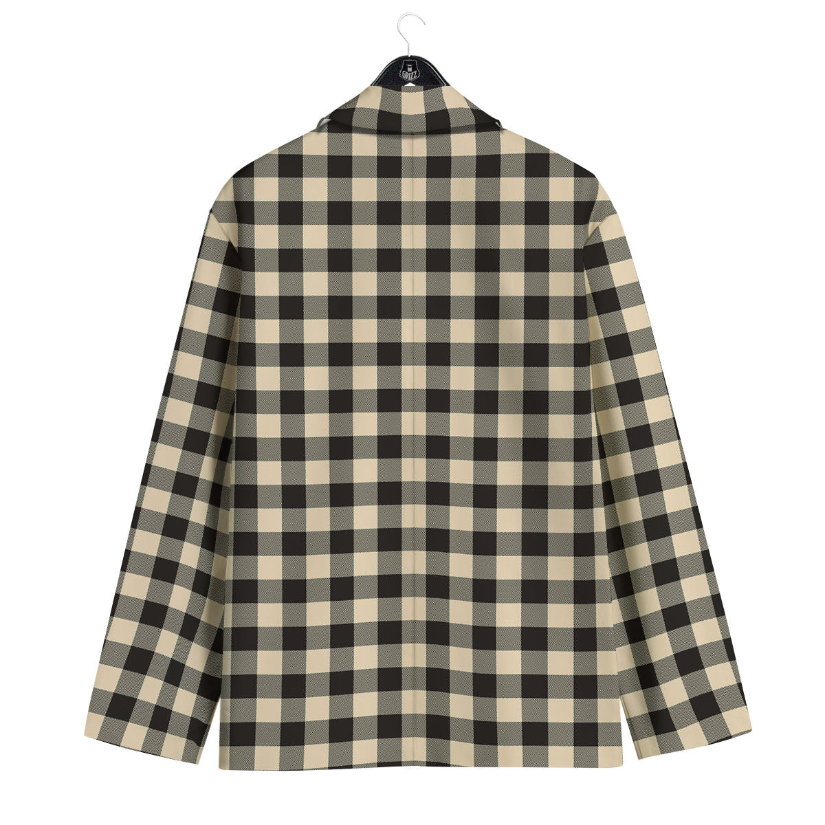 Buffalo Check Black And Beige Print Men's Sport Coat-grizzshop