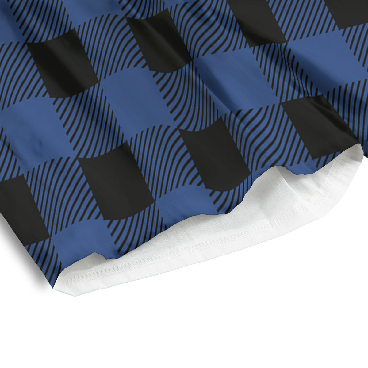 Buffalo Check Black And Blue Print Men's Athletic Shorts