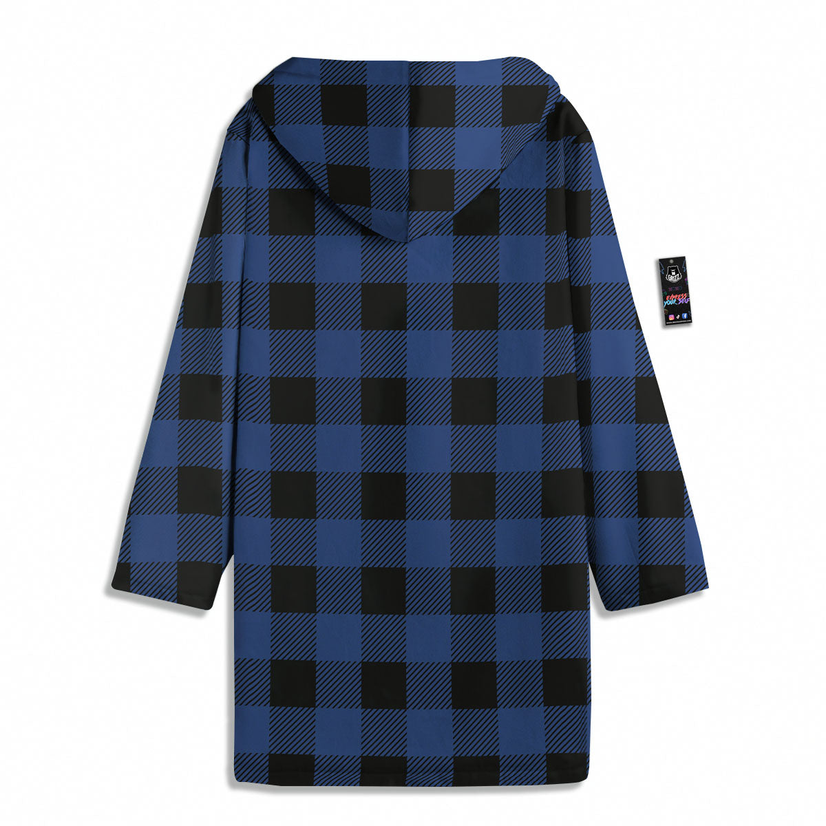Buffalo Check Black And Blue Print Men's Windbreaker Jacket-grizzshop