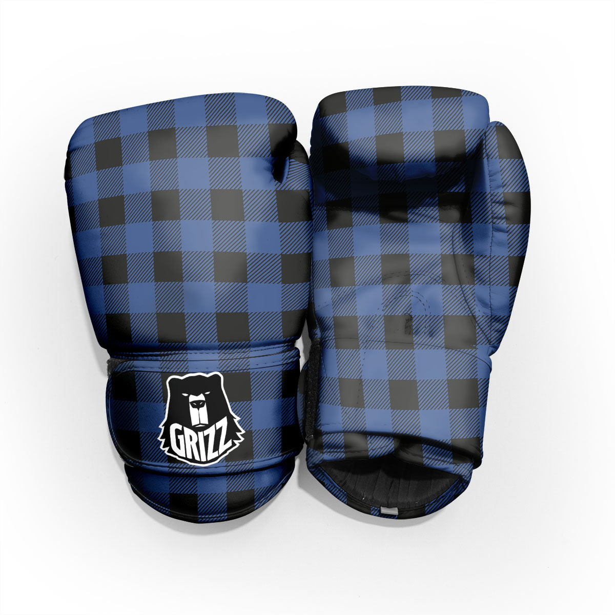 Buffalo Check Black And Blue Print Pro Boxing Glove