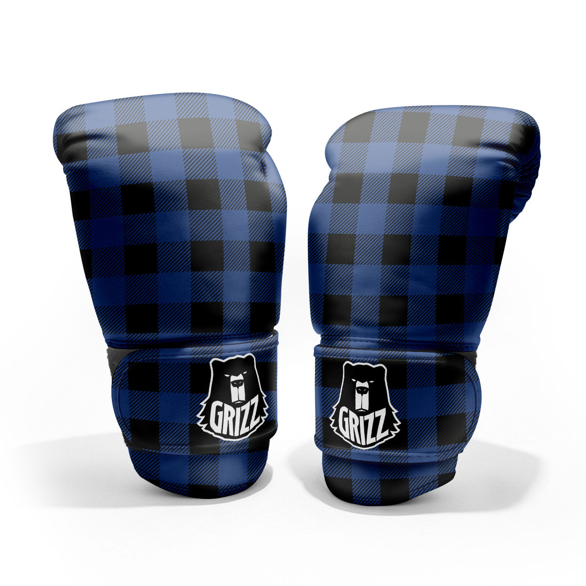 Buffalo Check Black And Blue Print Pro Boxing Glove