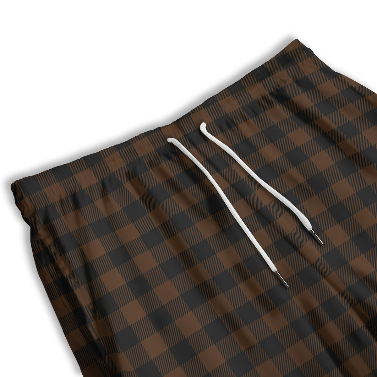 Buffalo Check Black And Brown Print Men's Athletic Shorts