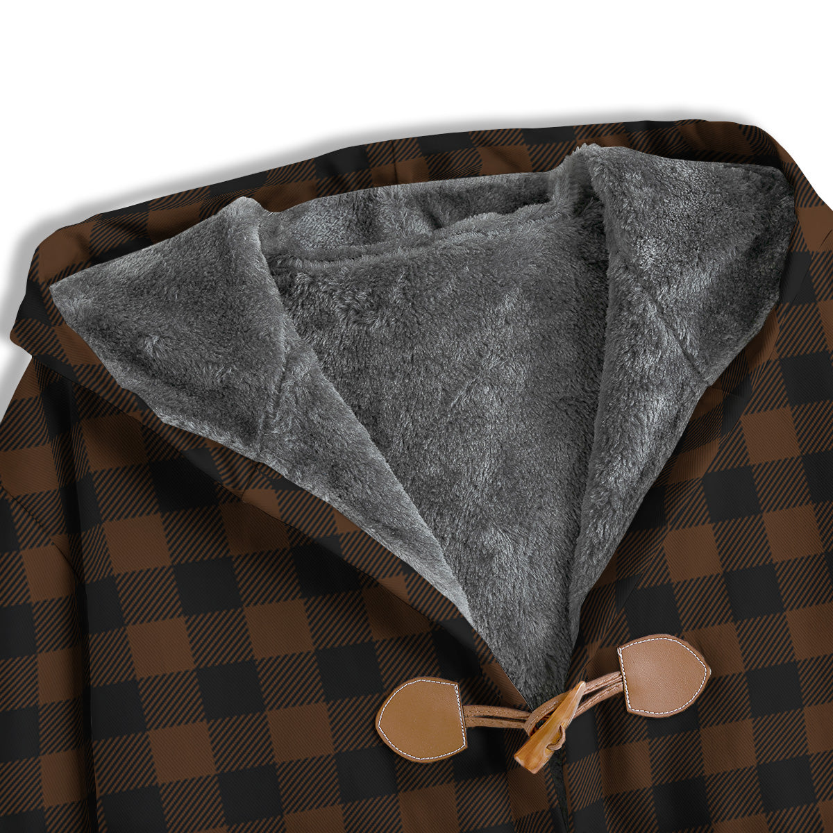 Buffalo Check Black And Brown Print Men's Windbreaker Jacket-grizzshop