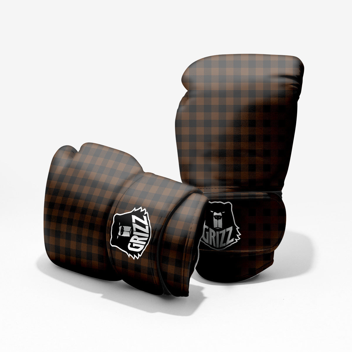 Buffalo Check Black And Brown Print Pro Boxing Glove
