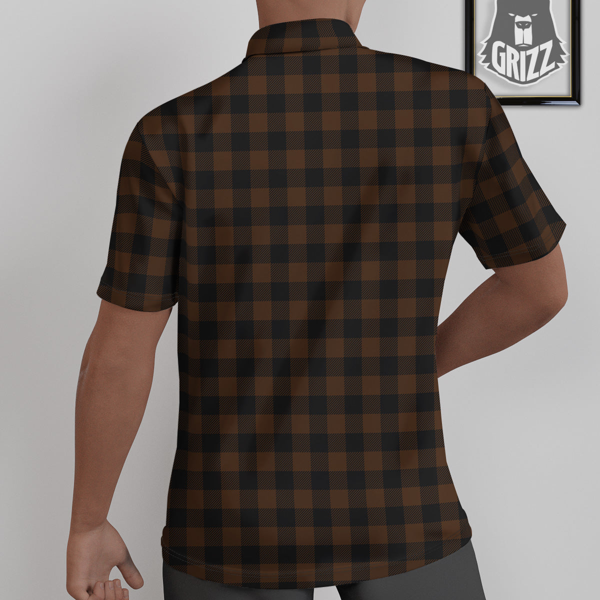 Buffalo Check Black And Brown Print Untucked Shirts-grizzshop