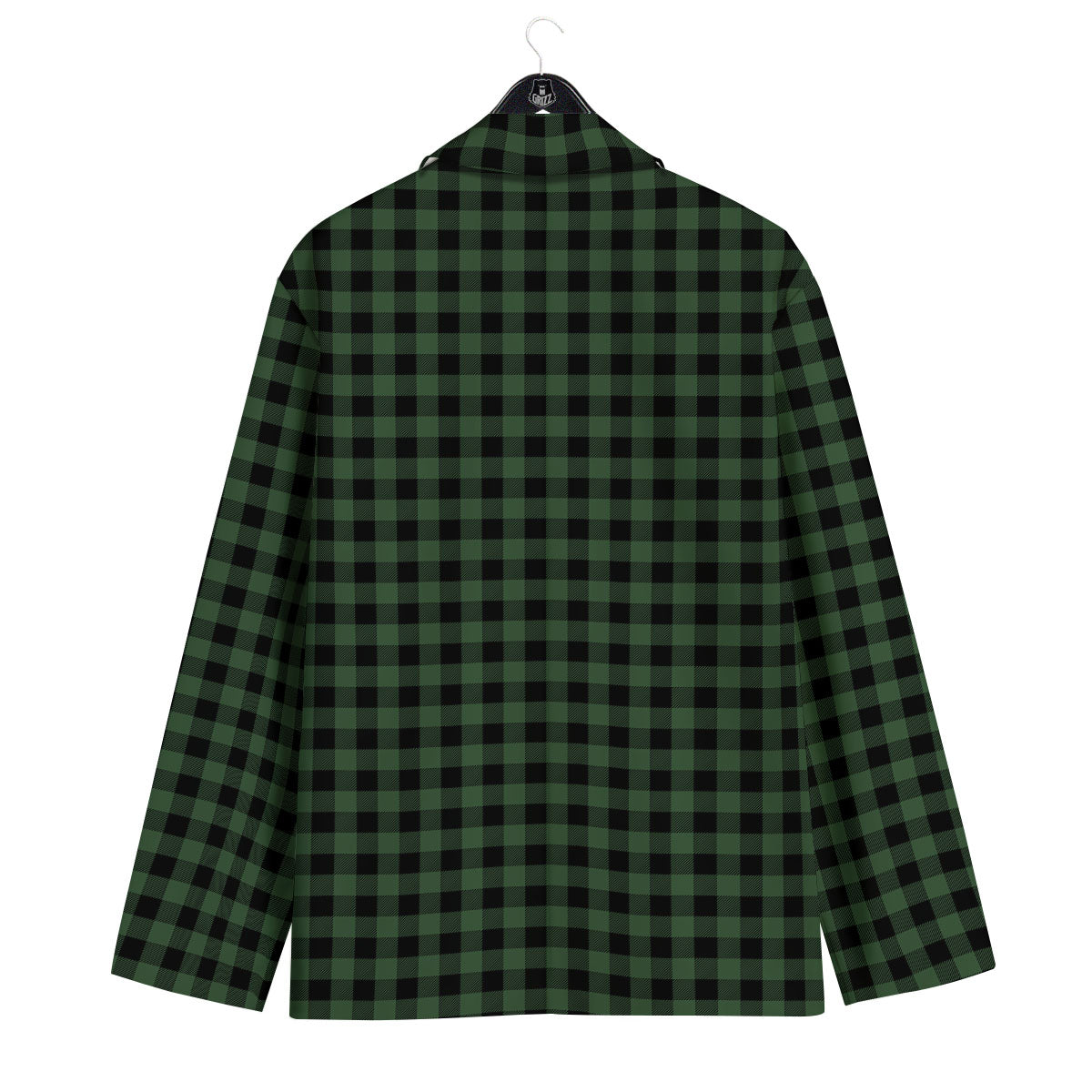 Buffalo Check Black And Green Print Men's Sport Coat-grizzshop