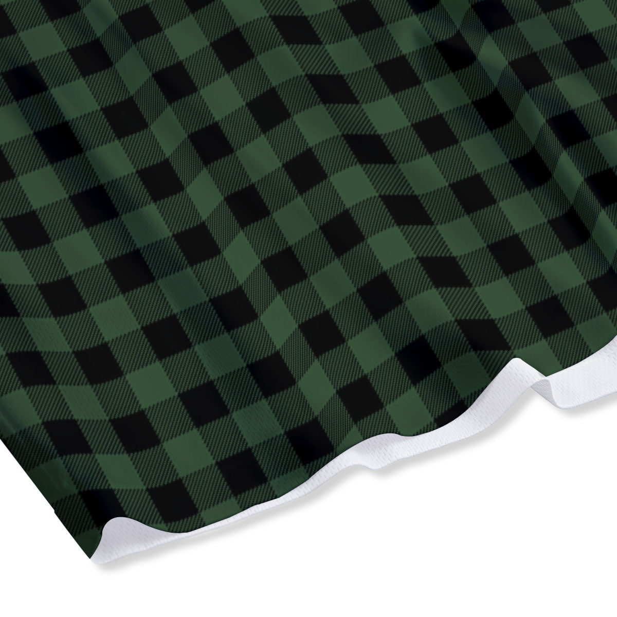 Buffalo Check Black And Green Print Mesh Shorts