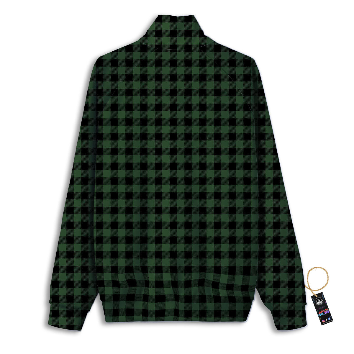 Buffalo Check Black And Green Print Track Jacket-grizzshop