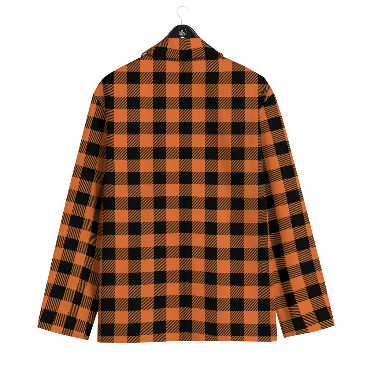 Buffalo Check Black And Orange Print Pattern Men's Sport Coat-grizzshop