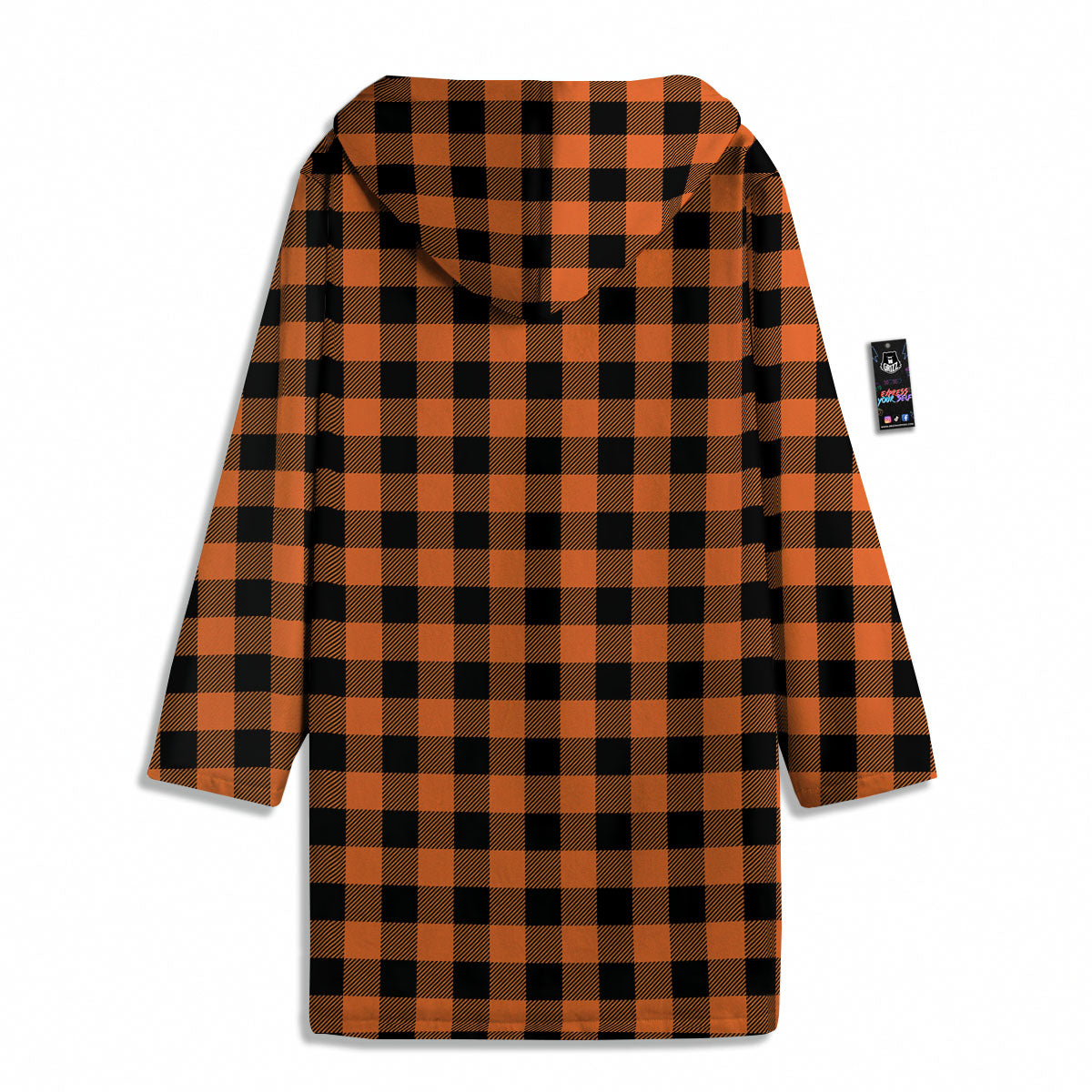 Buffalo Check Black And Orange Print Pattern Men's Windbreaker Jacket-grizzshop