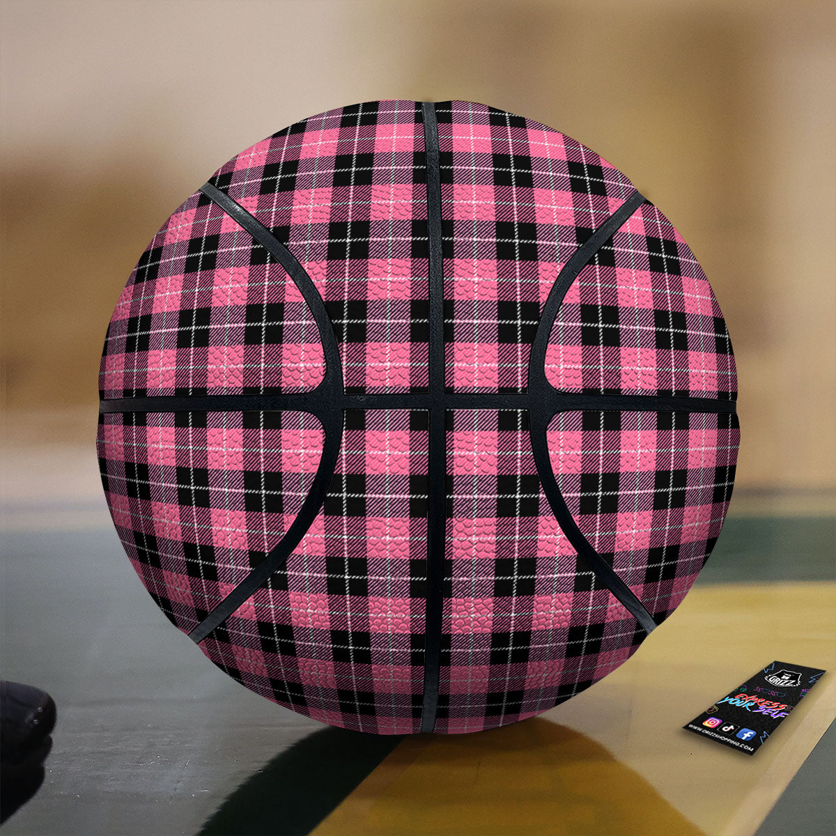 Buffalo Check Black And Pink Print Basketball-grizzshop