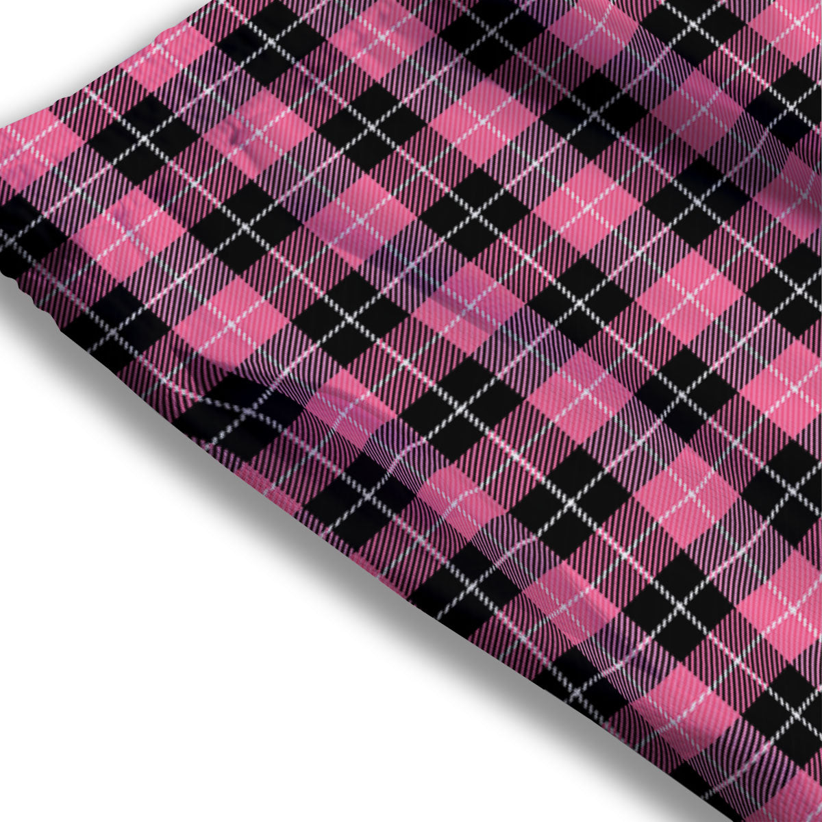 Buffalo Check Black And Pink Print Mesh Shorts