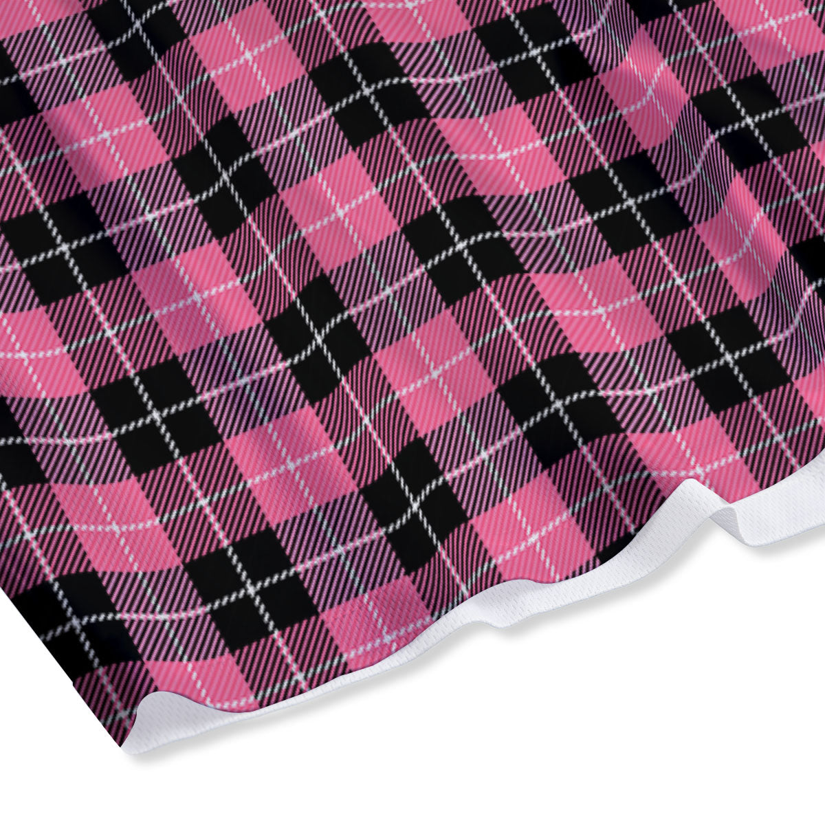 Buffalo Check Black And Pink Print Mesh Shorts