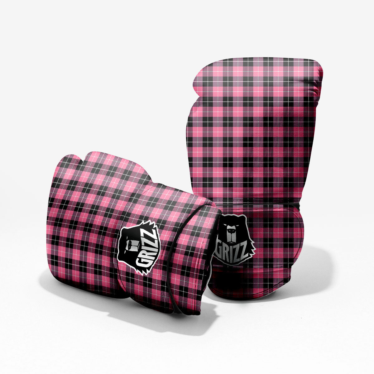 Buffalo Check Black And Pink Print Pro Boxing Glove