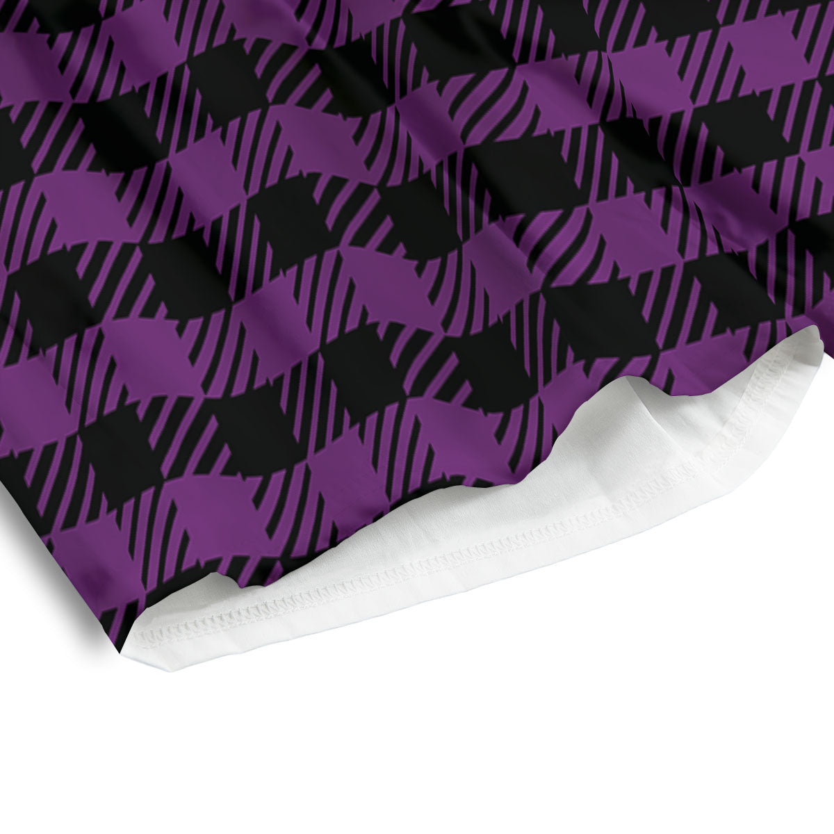 Buffalo Check Black And Purple Print Men's Athletic Shorts