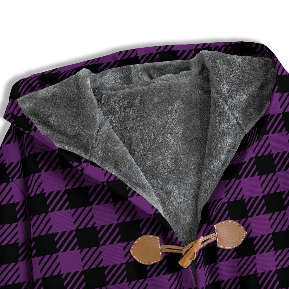 Buffalo Check Black And Purple Print Men's Windbreaker Jacket-grizzshop