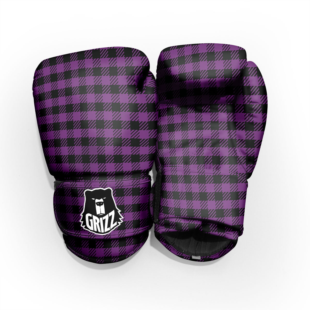 Buffalo Check Black And Purple Print Pro Boxing Glove