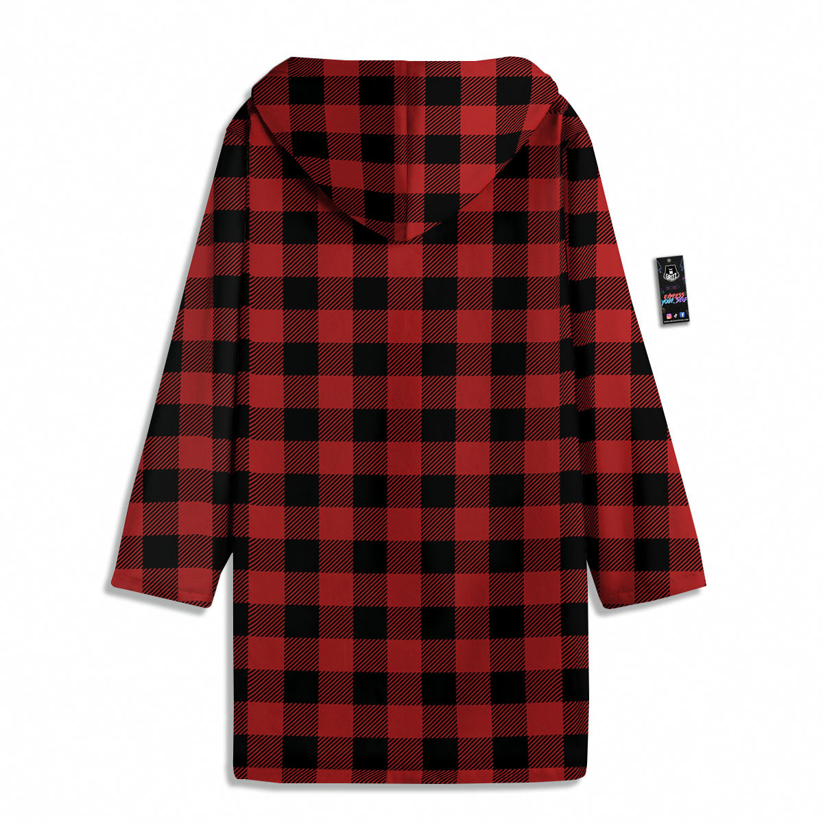 Buffalo Check Black And Red Print Men's Windbreaker Jacket-grizzshop