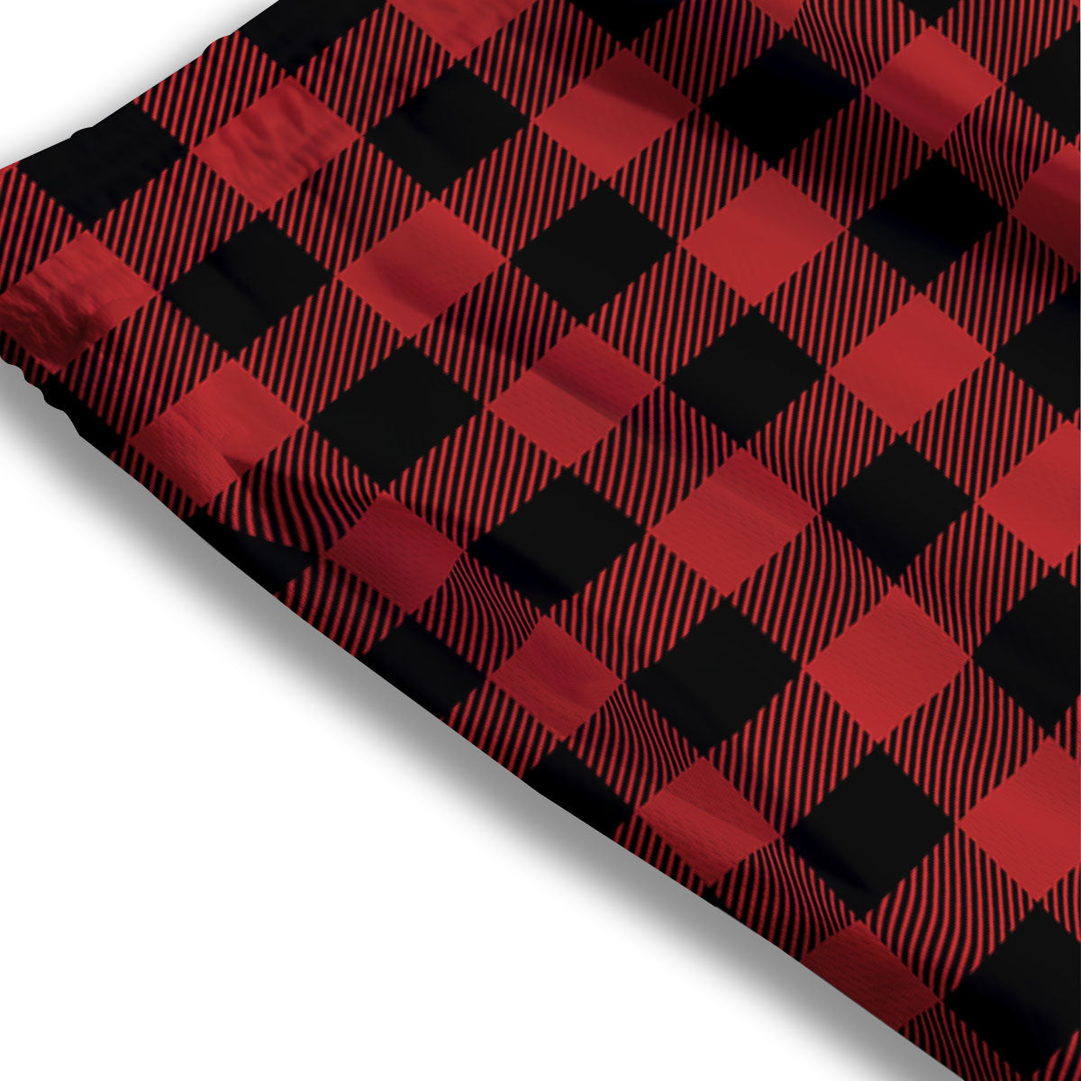 Buffalo Check Black And Red Print Mesh Shorts