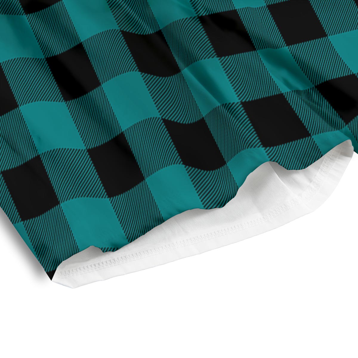 Buffalo Check Black And Teal Print Pattern Men's Athletic Shorts