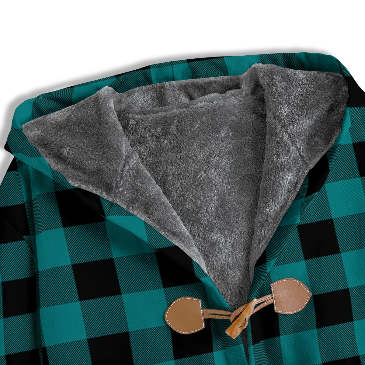 Buffalo Check Black And Teal Print Pattern Men's Windbreaker Jacket-grizzshop