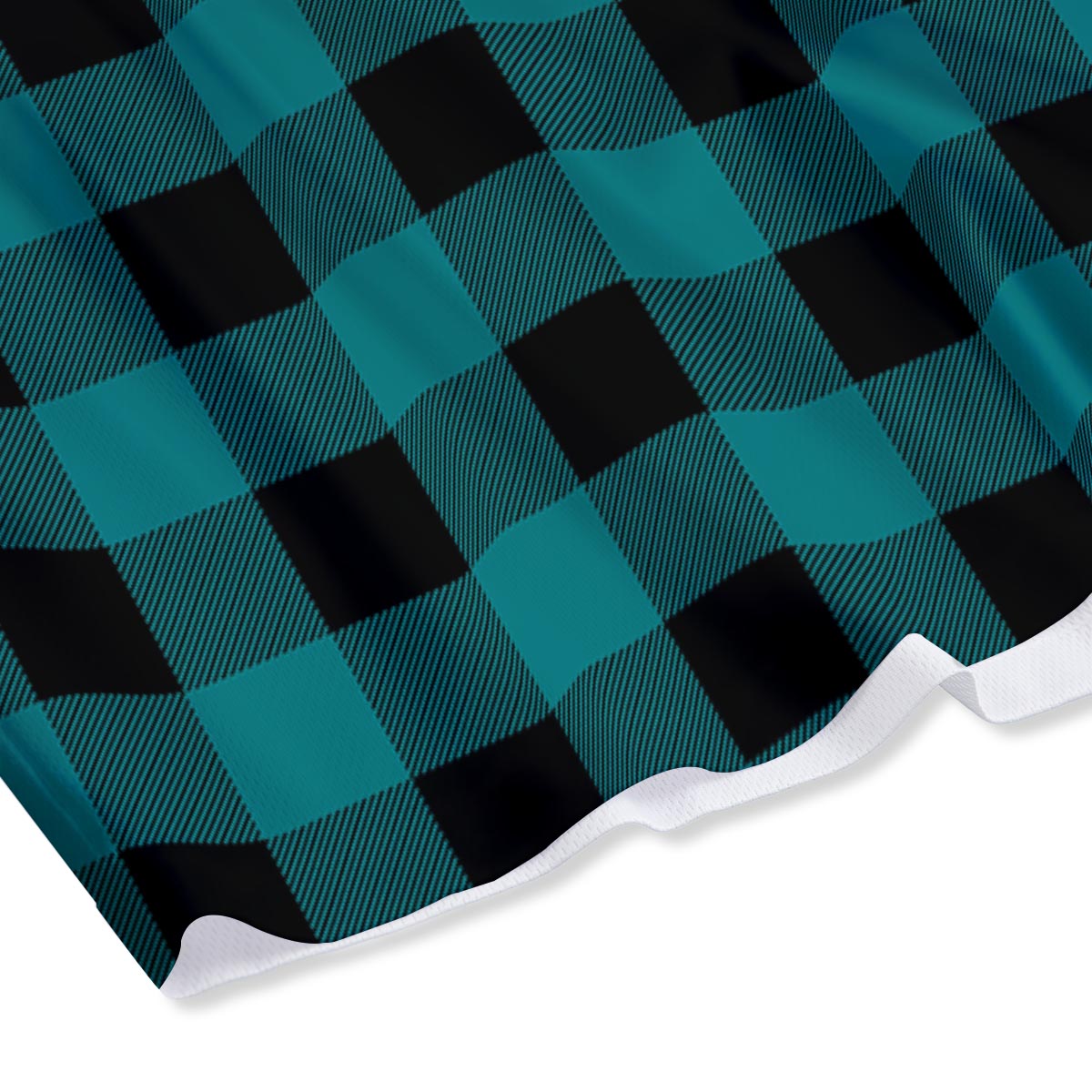 Buffalo Check Black And Teal Print Pattern Mesh Shorts