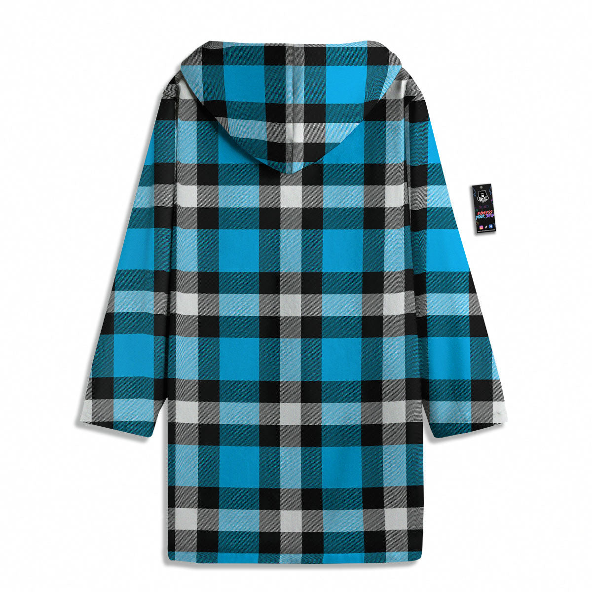Buffalo Check Black And Turquoise Print Pattern Men's Windbreaker Jacket-grizzshop