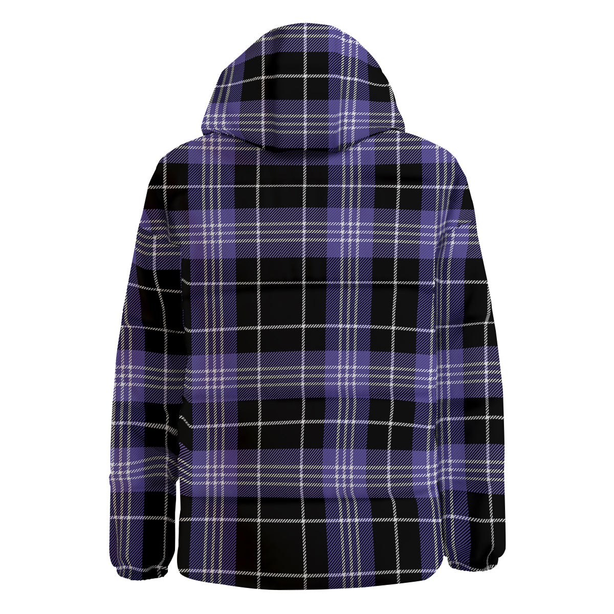 Buffalo Check Black And Violet Print Pattern Down Jacket-grizzshop