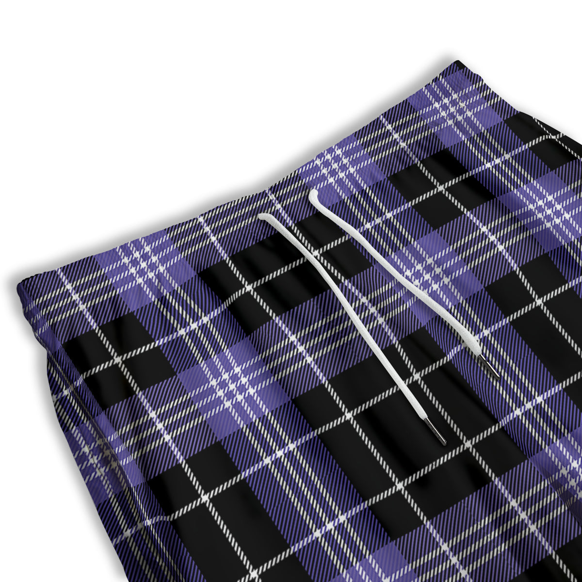 Buffalo Check Black And Violet Print Pattern Men's Athletic Shorts