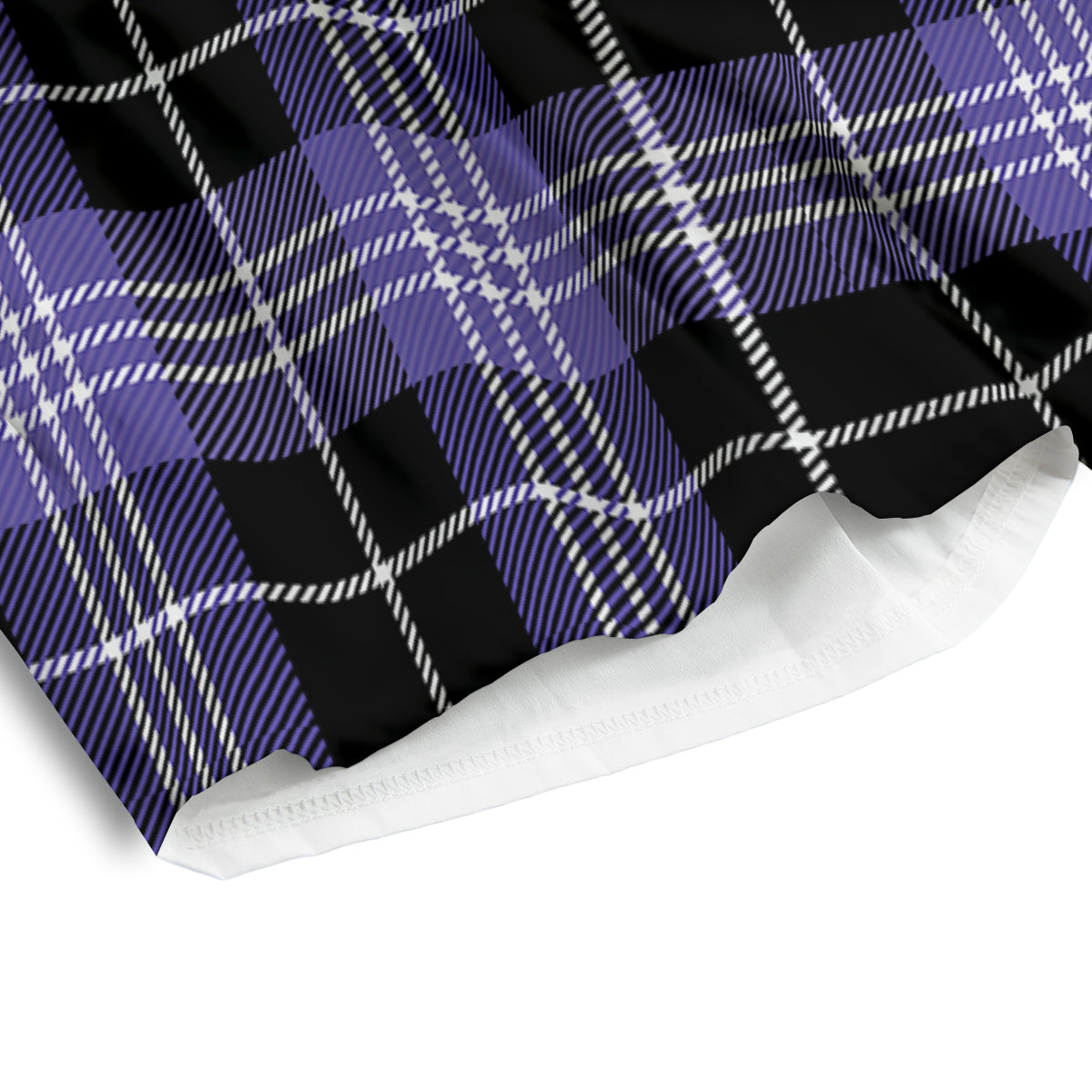 Buffalo Check Black And Violet Print Pattern Men's Athletic Shorts