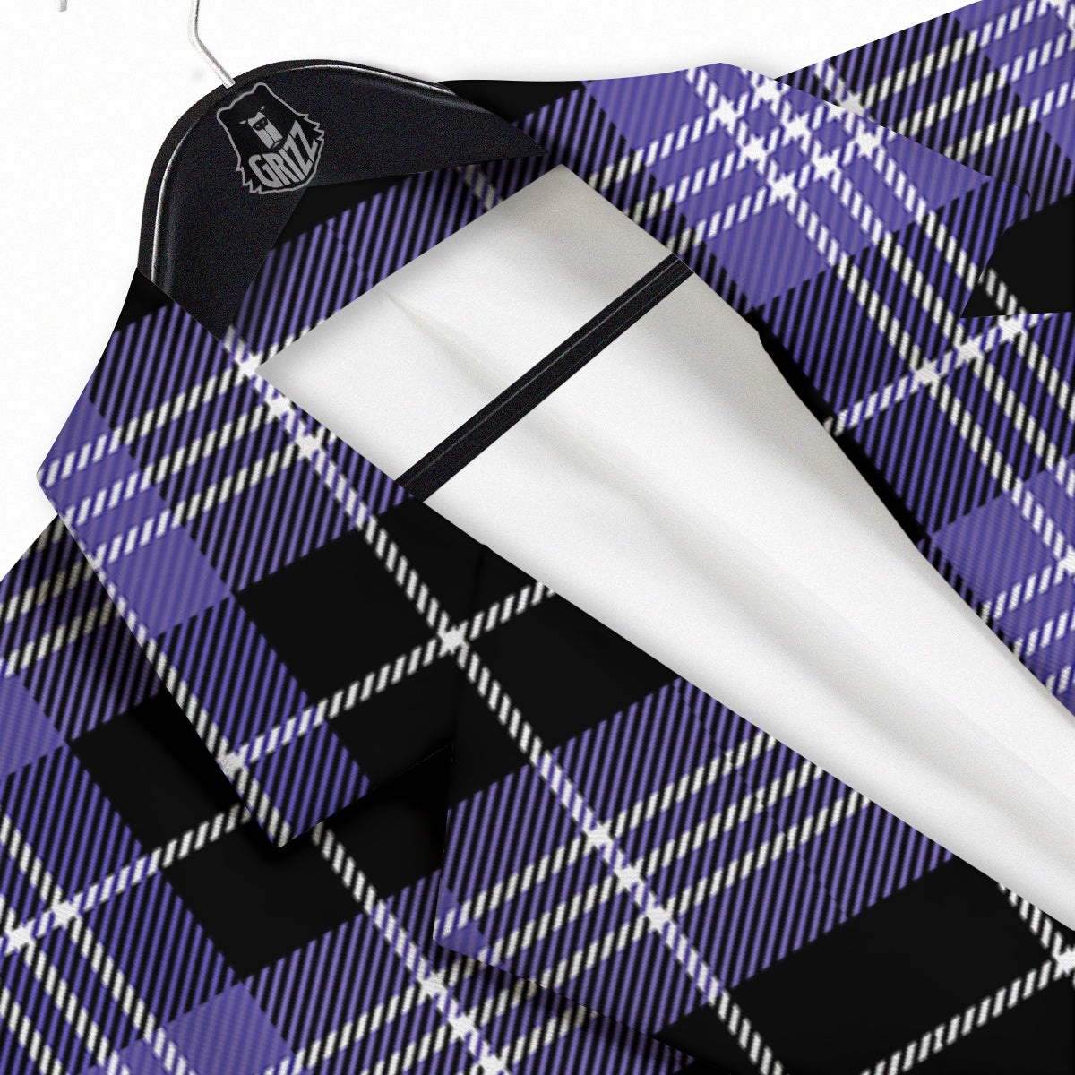 Buffalo Check Black And Violet Print Pattern Men's Sport Coat-grizzshop