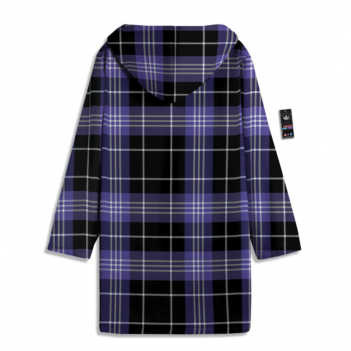 Buffalo Check Black And Violet Print Pattern Men's Windbreaker Jacket-grizzshop