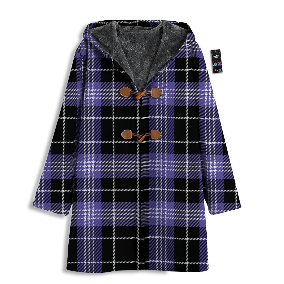 Buffalo Check Black And Violet Print Pattern Men's Windbreaker Jacket-grizzshop