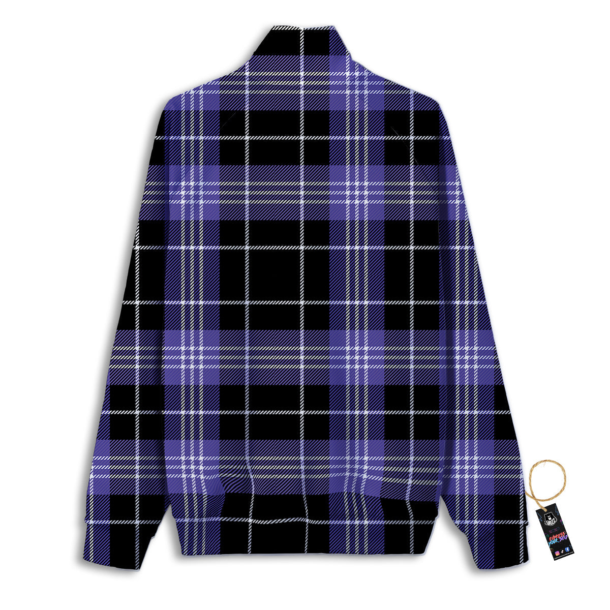 Buffalo Check Black And Violet Print Pattern Track Jacket-grizzshop