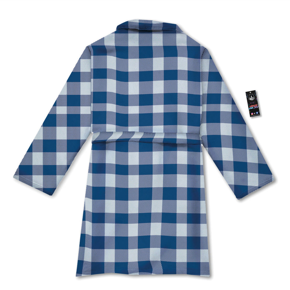 Buffalo Check Blue Print Pattern Bathrobe-grizzshop