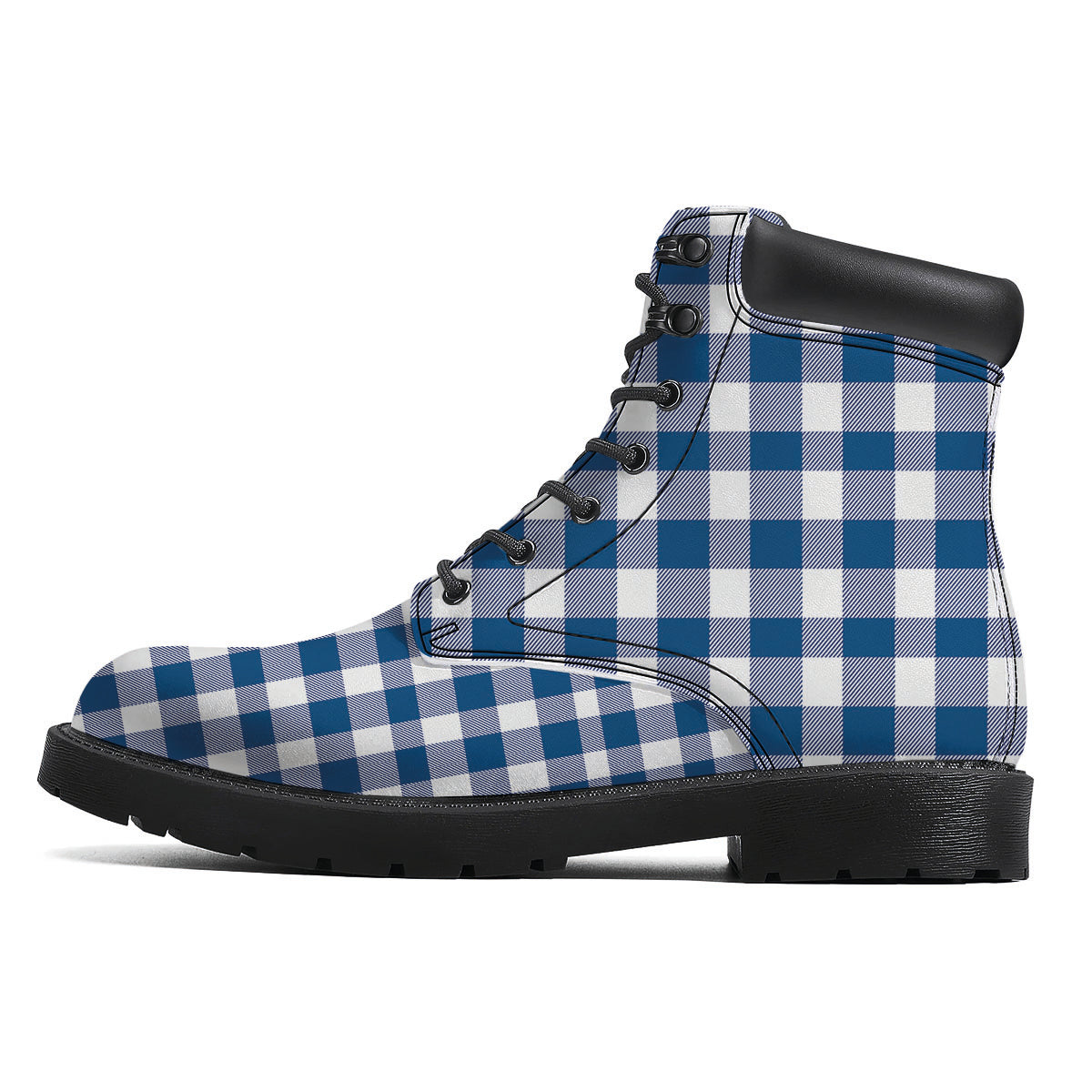 Buffalo Check Blue Print Pattern Boots-grizzshop