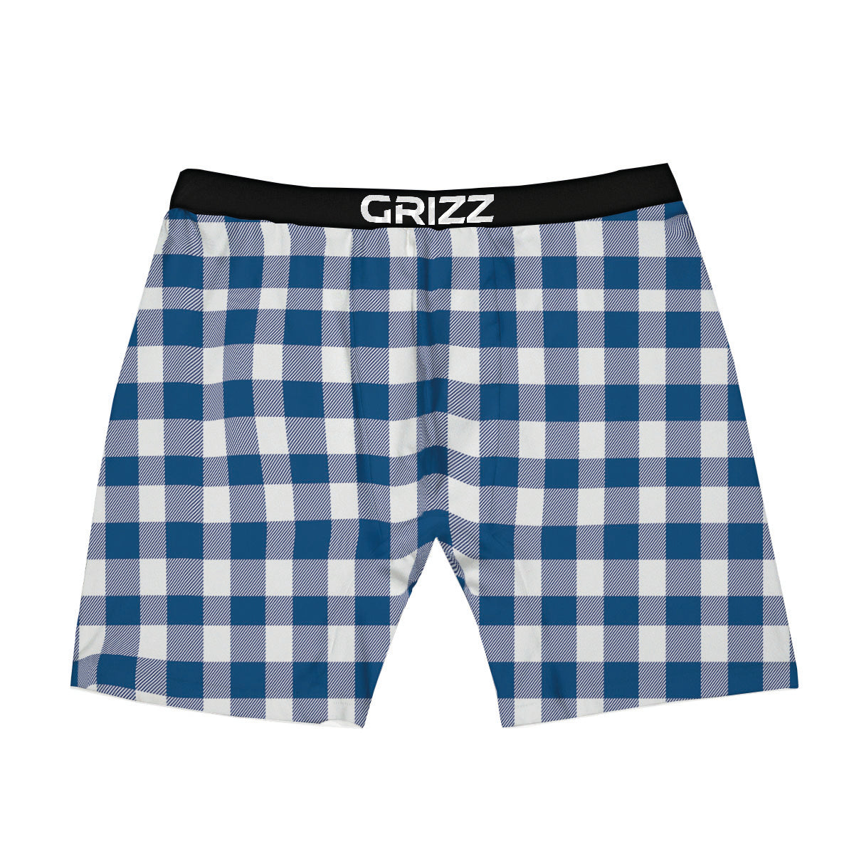 Buffalo Check Blue Print Pattern Boxer Briefs-grizzshop