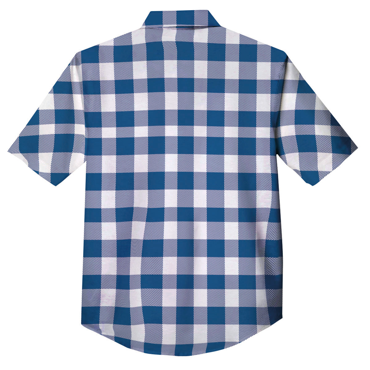 Buffalo Check Blue Print Pattern Button Up Shirt-grizzshop
